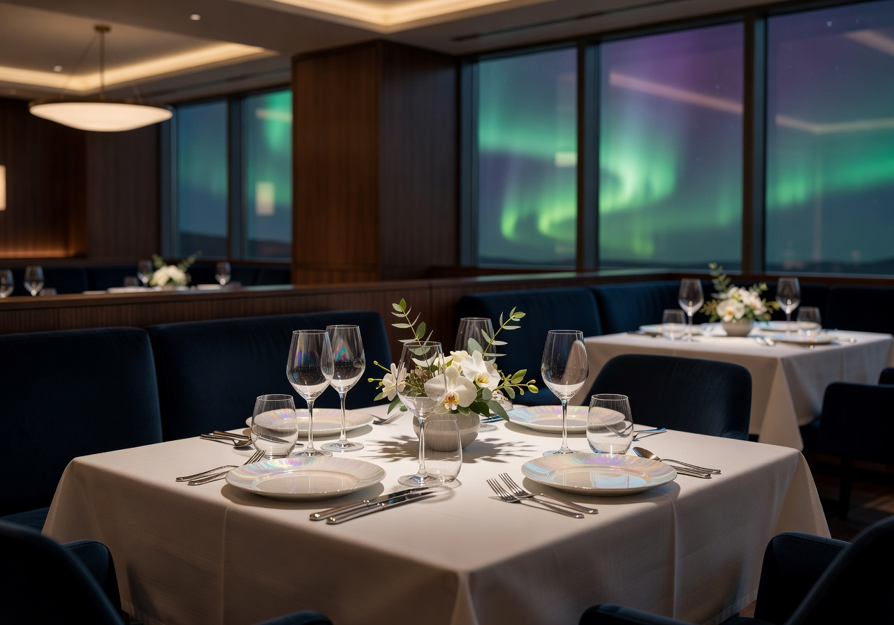 Aurora Restaurant fine dining setup