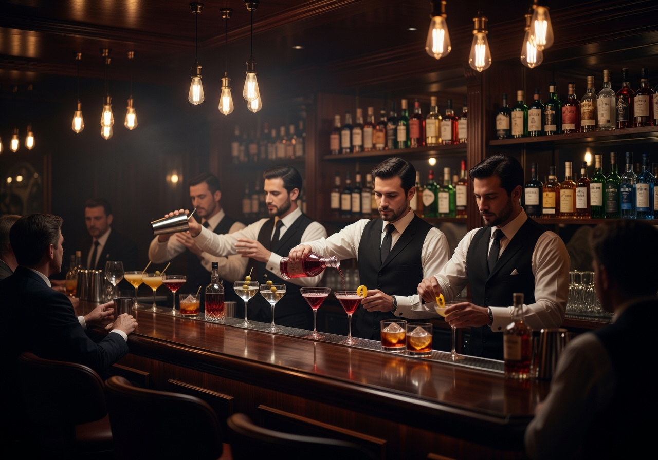 Midnight Bar with elegant cocktail service